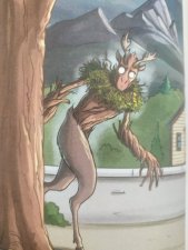 Un cerf plante